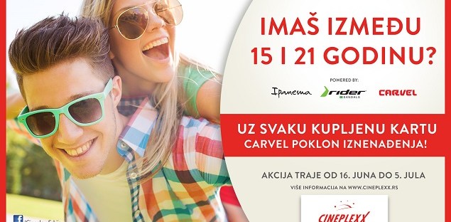 LETNJA AKCIJA ZA ŠKOLARCE I STUDENTE U BIOSKOPIMA CINEPLEXX